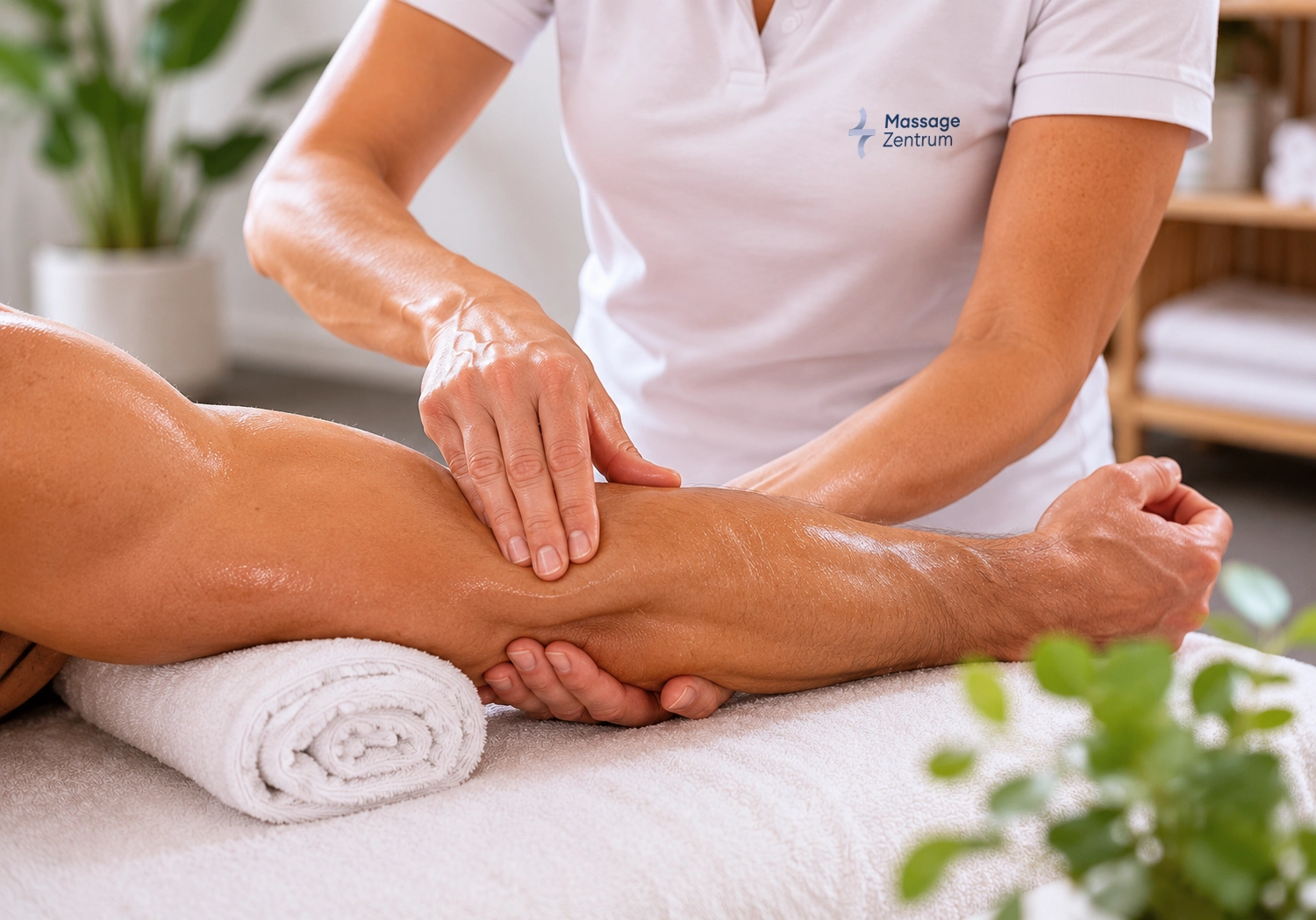 Sportmassage der Beinmuskulatur nach dem Training – Massage Zentrum Dagmersellen